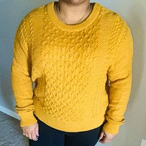Mossimo Mustard Yellow Scoop Neck Sweater (M)